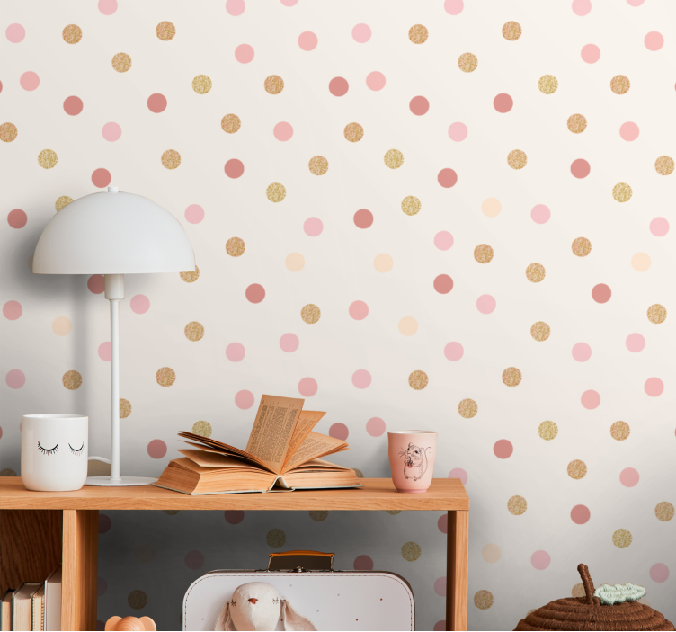 Beige spot pattern nursery wallpaper - TenStickers