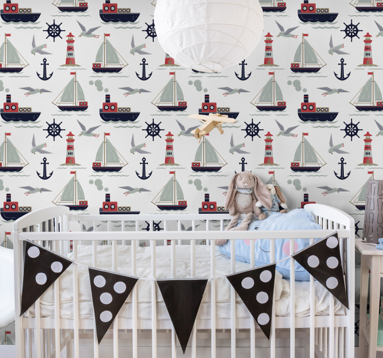 Childrens wallpaper navy motifs - TenStickers