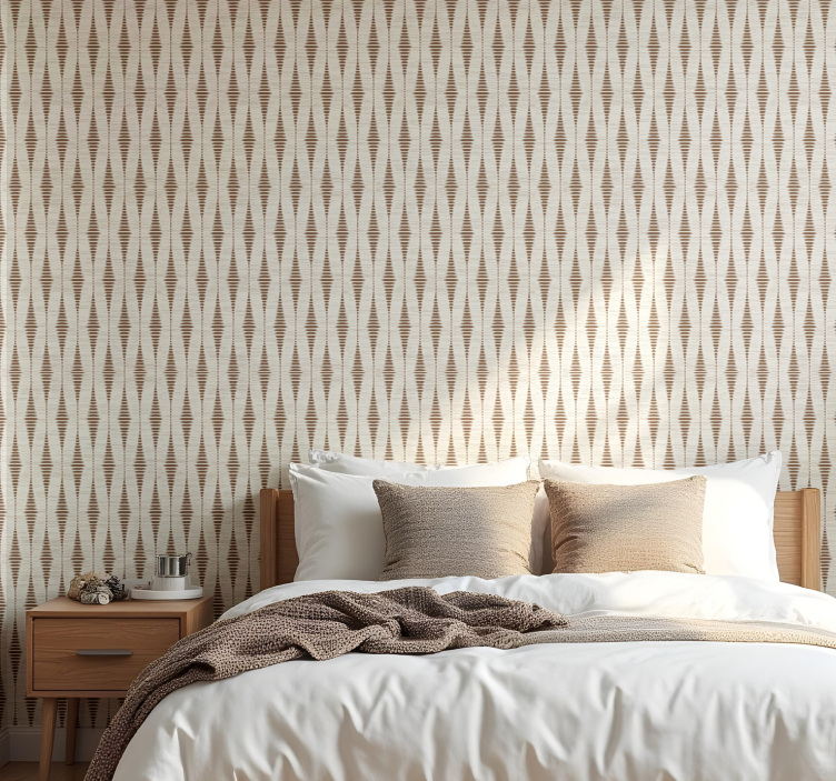 chocolate brown rabaul ikat shapes wallpaper - TenStickers