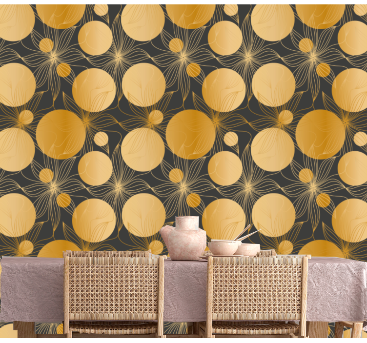 Circular Motif Ensemble geometric wallpaper - TenStickers
