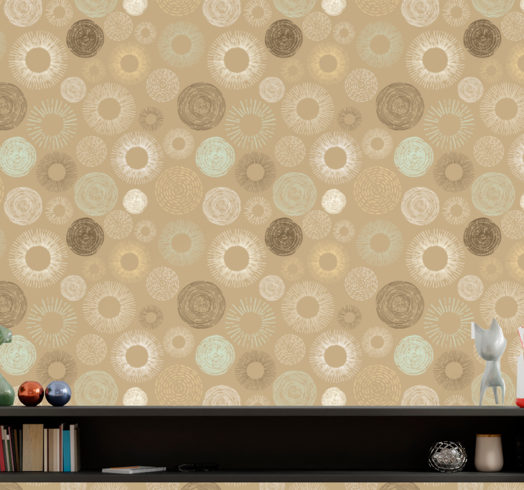 Circular Motif Pattern geometric wallpaper - TenStickers