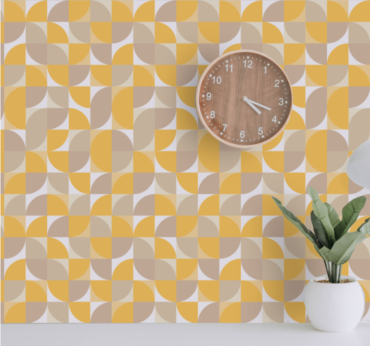 Circular Pattern Design geometric wallpaper - TenStickers