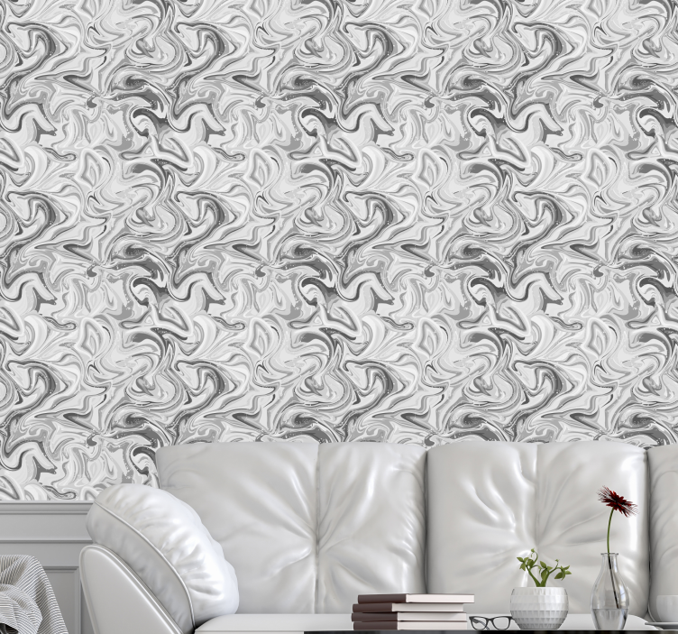 Classic white and black crack marble  wallpaper - TenStickers