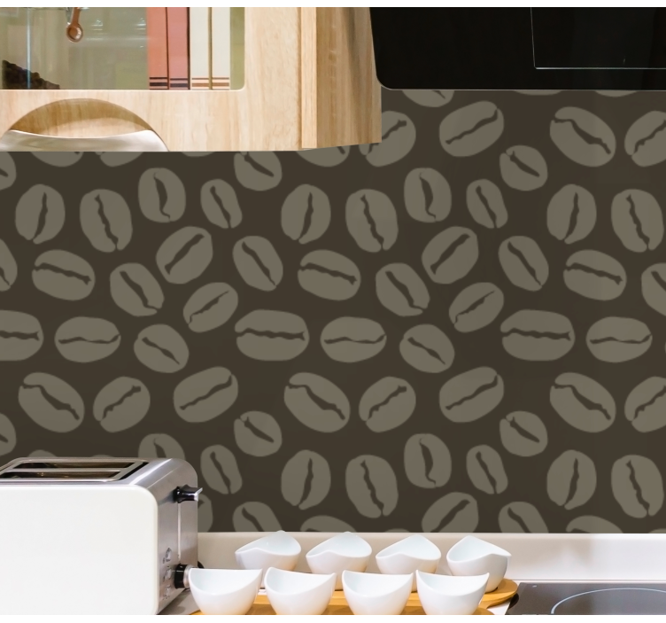 Coffee Bean Motif wallpaper quarters - TenStickers