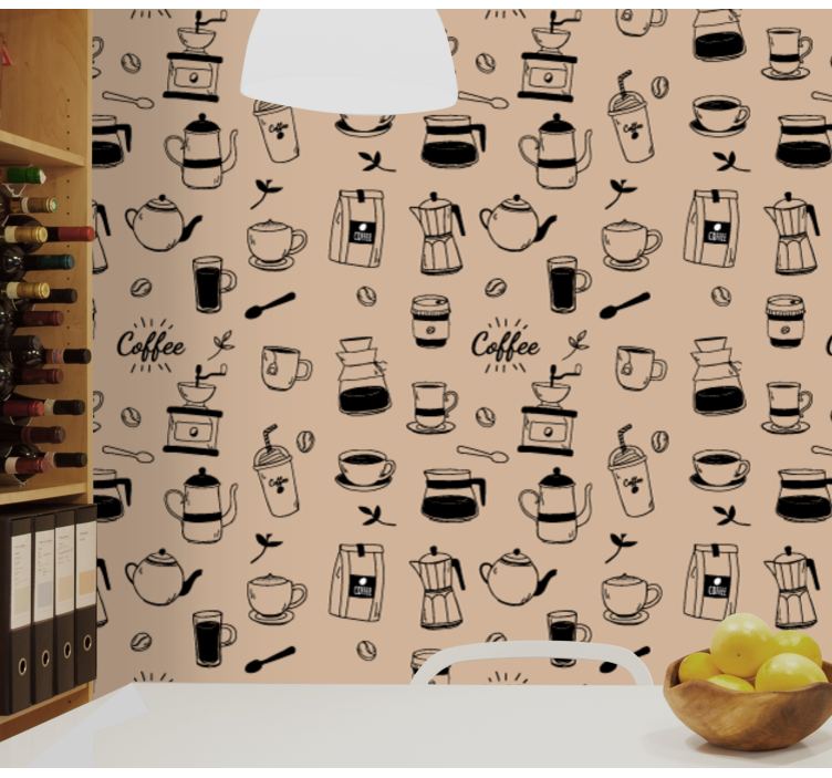 Coffee Motif kitchen wallpaper - TenStickers