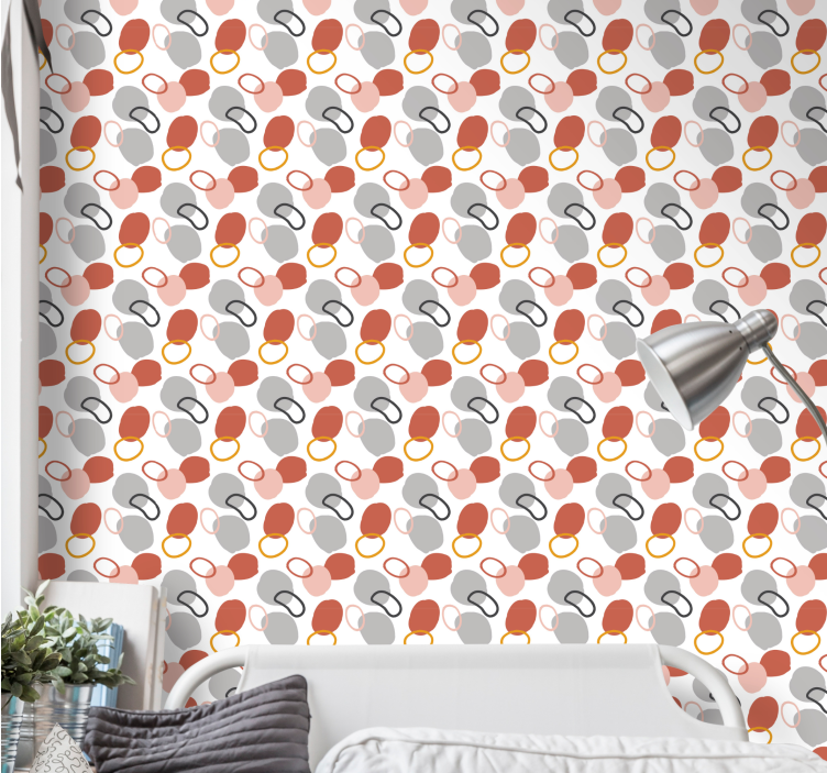 Brown and gray motif polka dot wallpaper - TenStickers