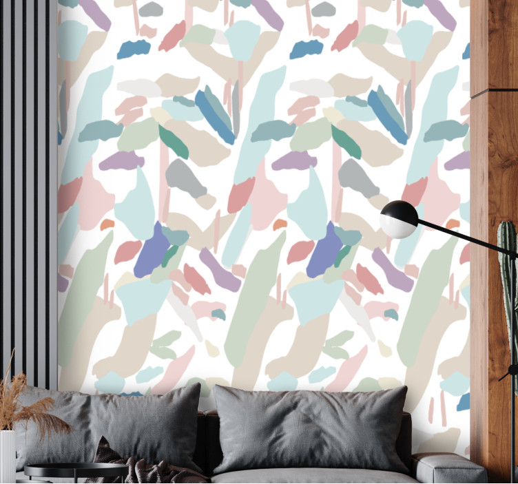 Colorful Organic Shapes wallpaper abstract - TenStickers