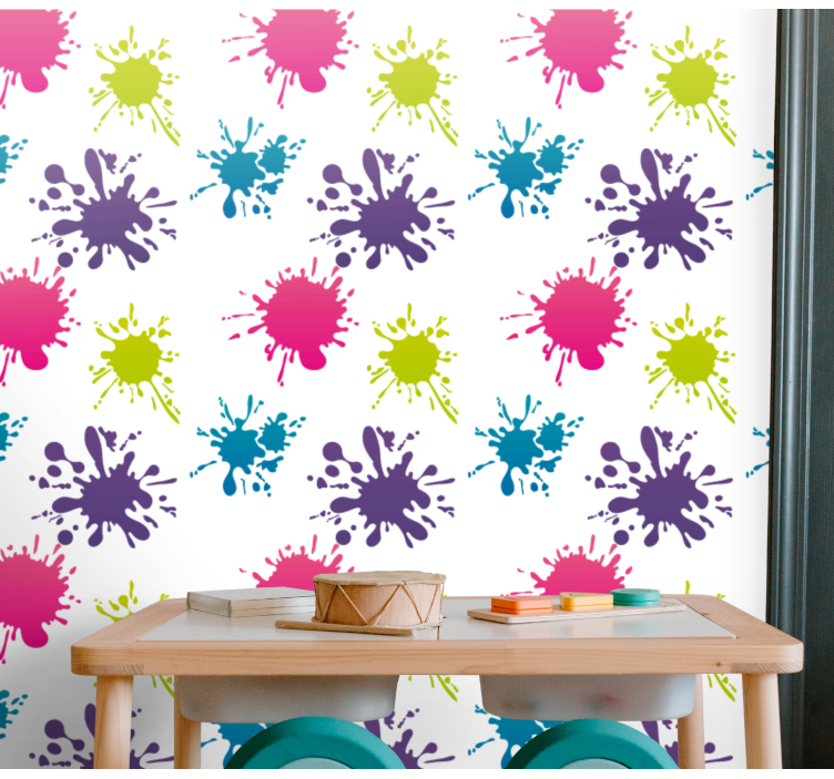 Colorful Splatter wallpaper abstract - TenStickers