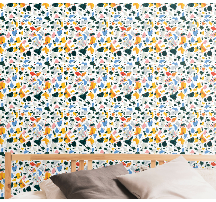 Colorful Terrazzo textured wallpaper - TenStickers