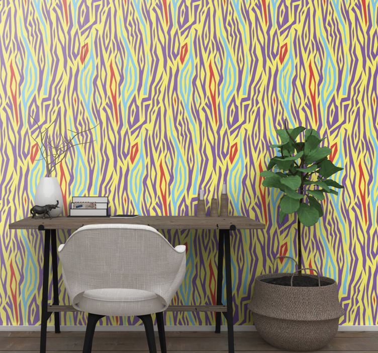 Colorful waves wallpaper abstract - TenStickers