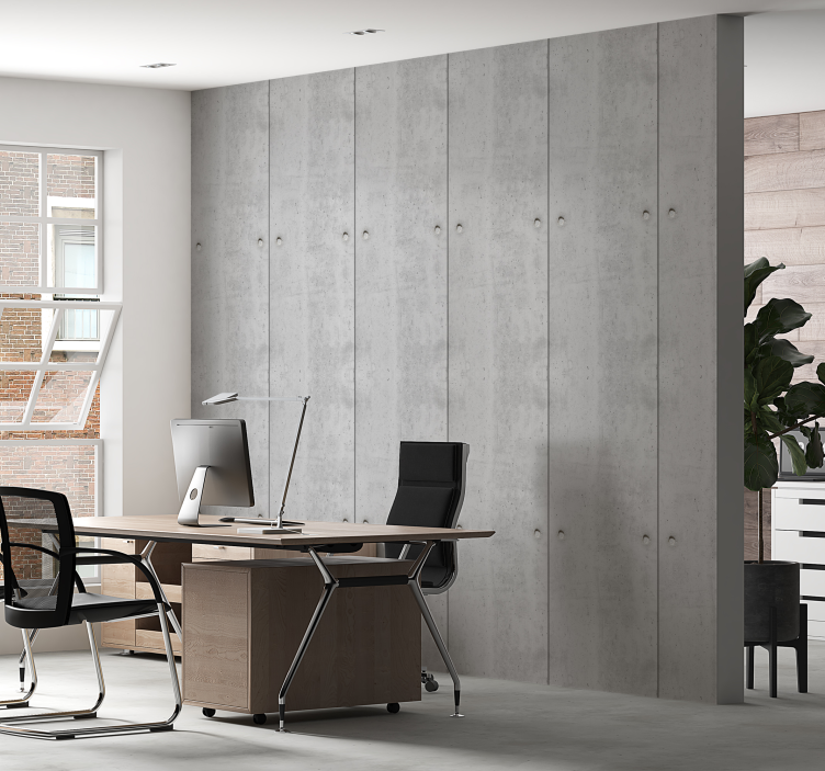 Concrete effect office wallpaper - TenStickers