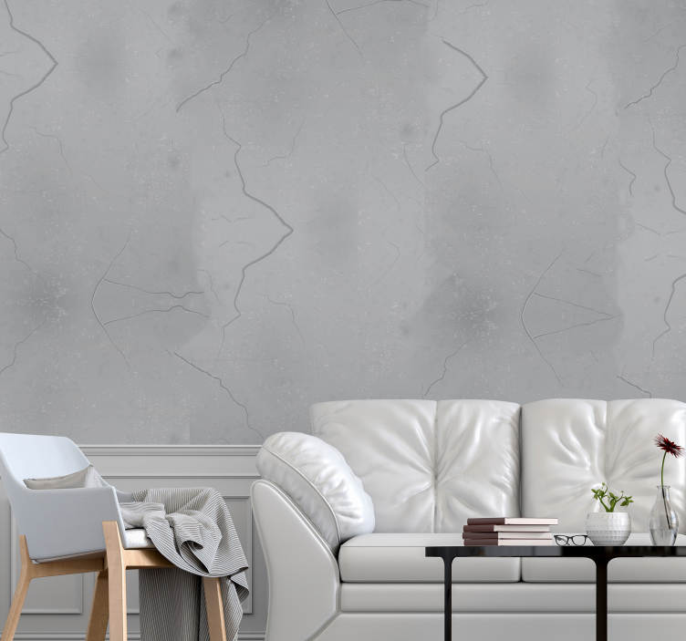 Cracked Grey Surface concrete wallpaper - TenStickers