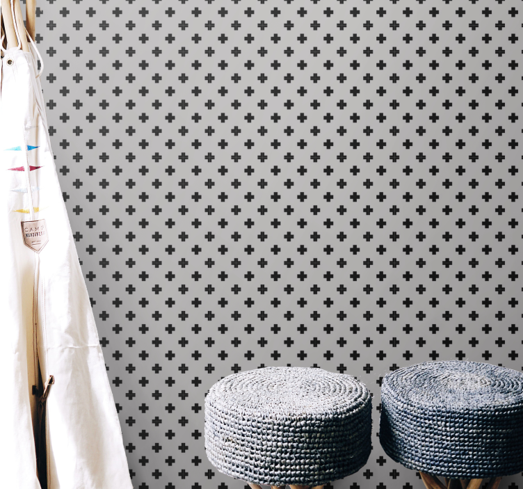 Cross Pattern shapes wallpaper - TenStickers