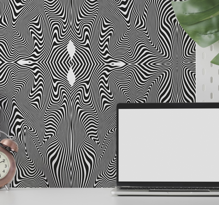 Curved motif zebra wallpaper - TenStickers