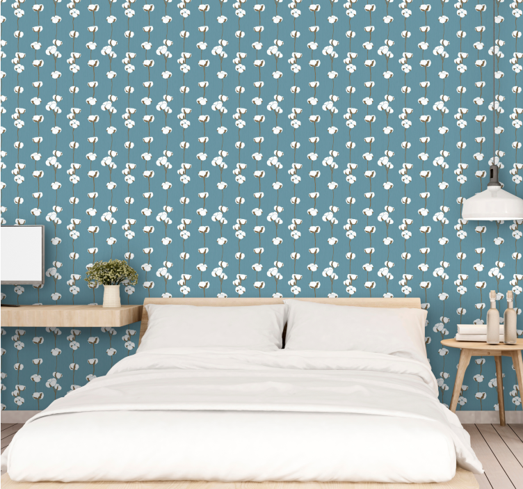 Dainty white pattern flower wallpaper - TenStickers