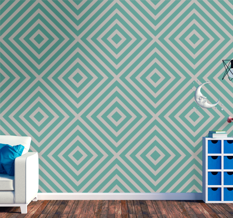 Dazzling Diamond Pattern geometric wallpaper - TenStickers