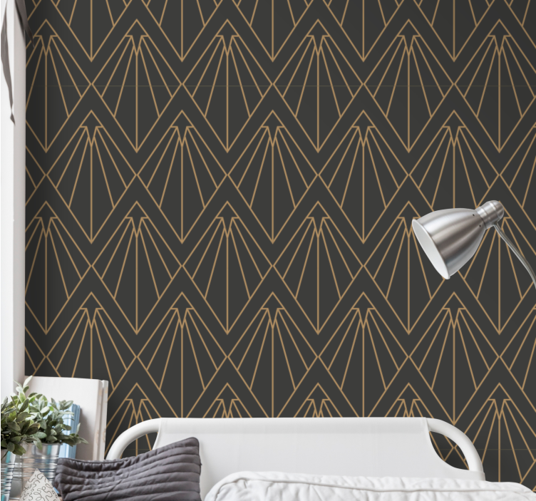 Déco gold fan geometric wallpaper - TenStickers