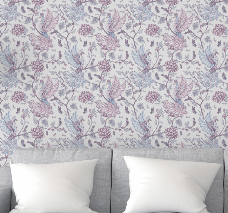 Decorative Avian Grace ornamental wallpaper - TenStickers