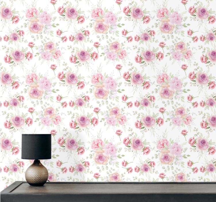 Delicate Floral Pattern flower wallpaper - TenStickers