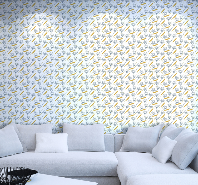 Delicate flowers Flower Wallpaper - TenStickers