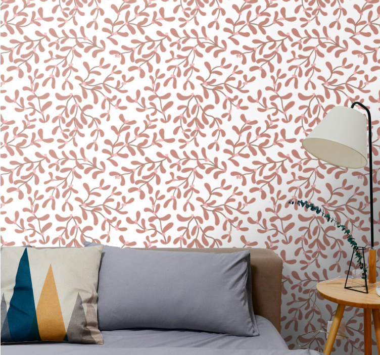 Delicate thin branches leaf wallpaper - TenStickers