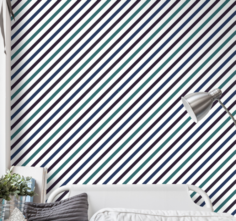 Diagonal Stripes Pattern horizontal wallpaper - TenStickers