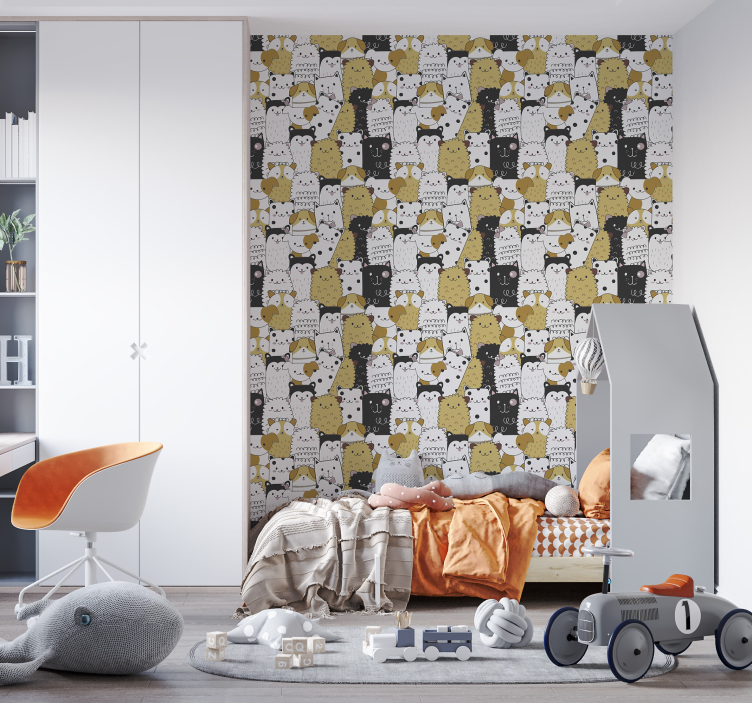 Different cute dogs pattern kid's wallpaper - TenStickers