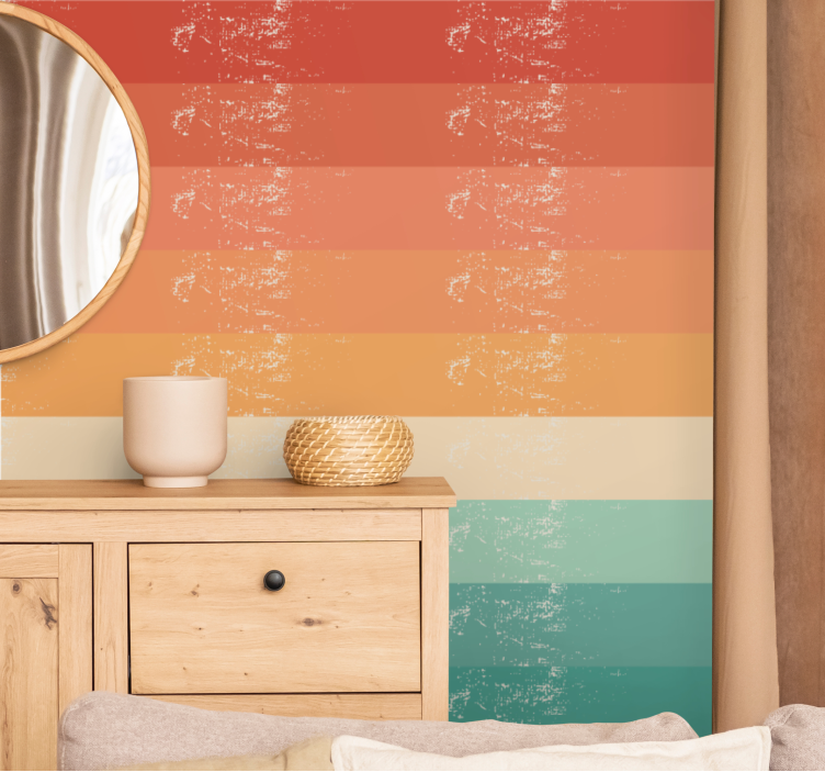 Distressed Stripe Pattern horizontal wallpaper - TenStickers
