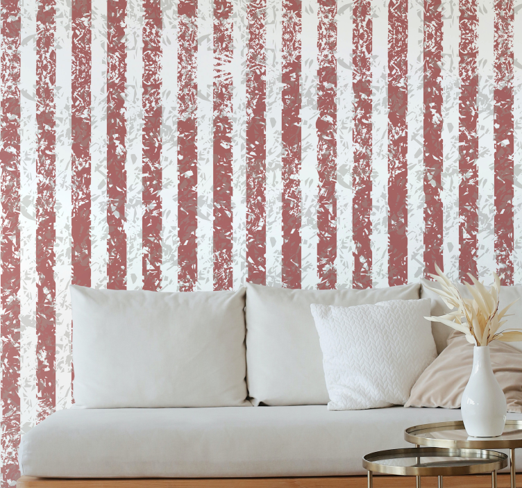 Distressed Stripes horizontal wallpaper - TenStickers