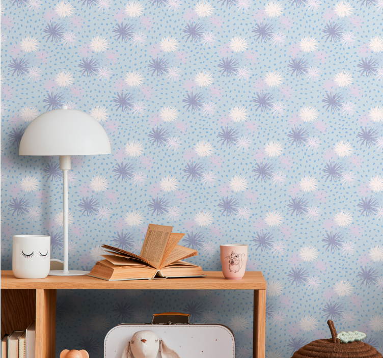 Dotted Floral Pattern polka dot wallpaper - TenStickers