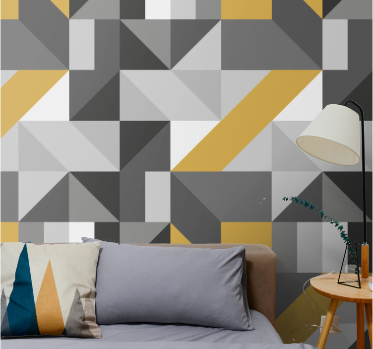 Dynamic gray pattern geometric wallpaper - TenStickers