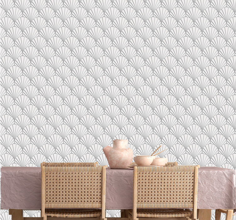 Elegant fan pattern modern wallpaper - TenStickers