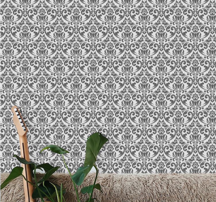 Elegant floral accent floral ornament wallpaper - TenStickers
