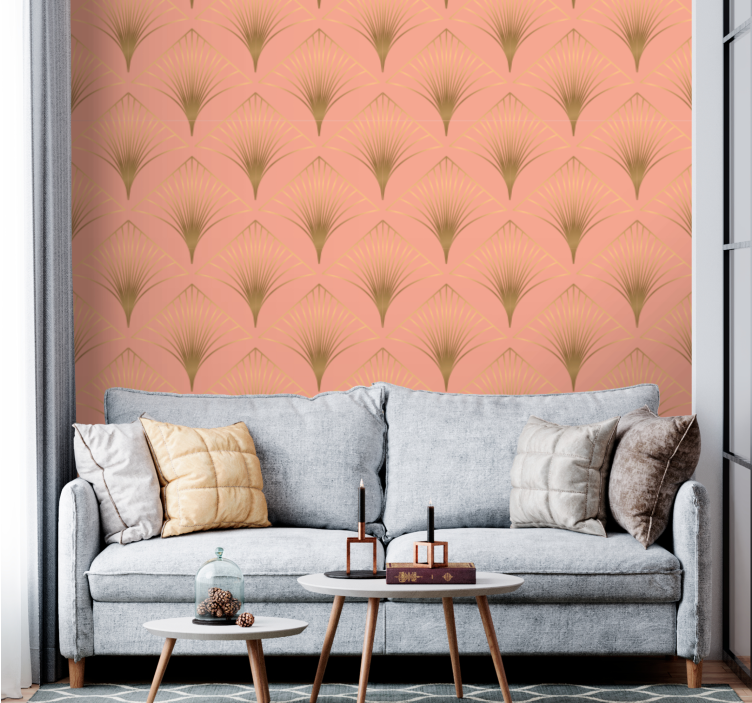 Elegant palm trees pattern floral ornament wallpaper - TenStickers