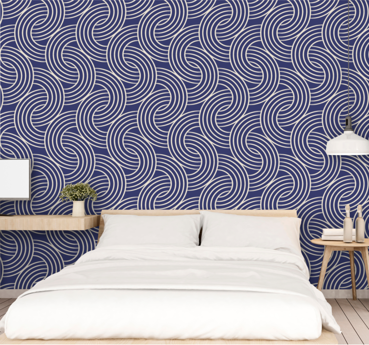 Elegant Spiral Waves geometric wallpaper - TenStickers