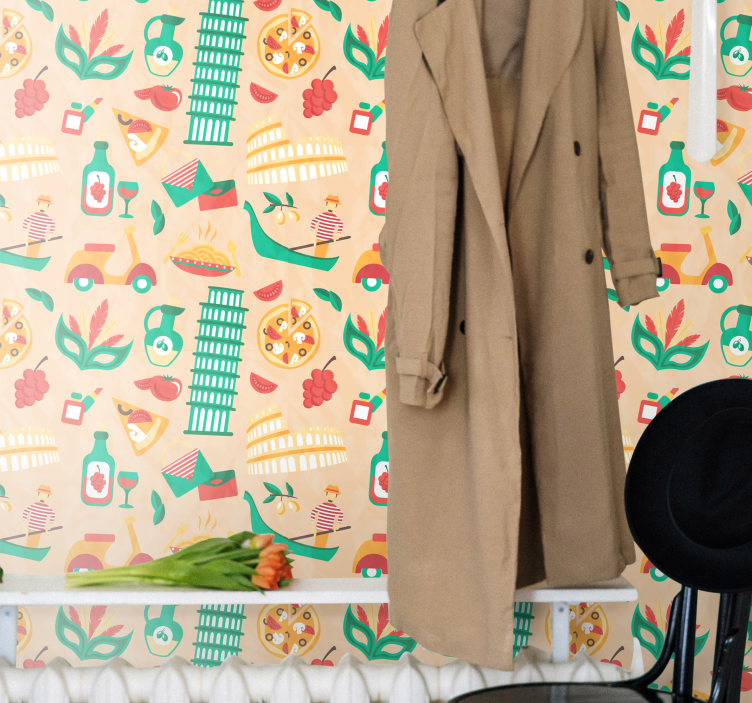 fashion and food italy Teen Bedroom Wallpaper - TenStickers