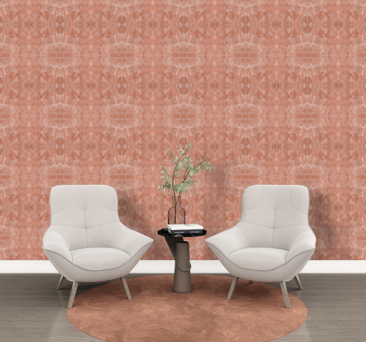 Faux linen terracotta wallpaper - TenStickers