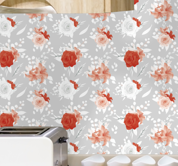 Floral Arrangement Design flower wallpaper - TenStickers