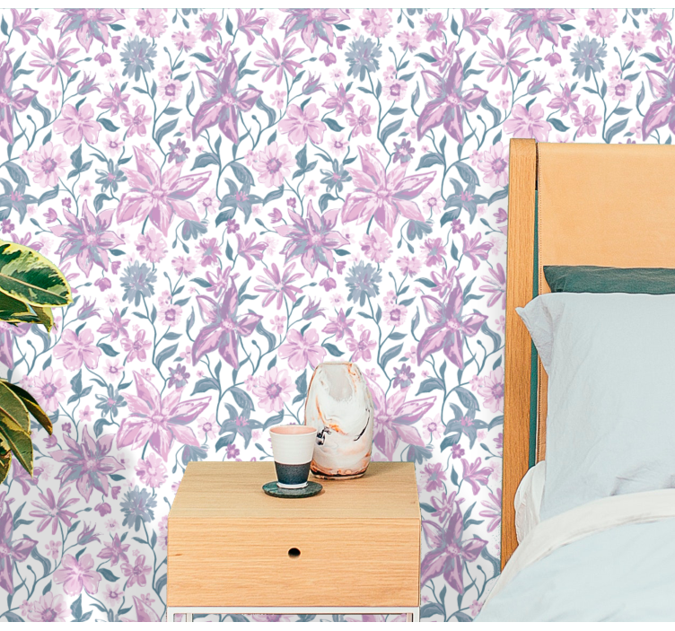 Floral Bedroom Ambiance flower wallpaper - TenStickers