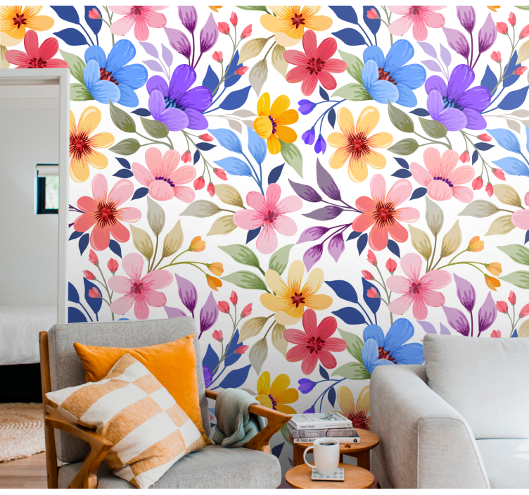 Floral Blossom flower wallpaper - TenStickers