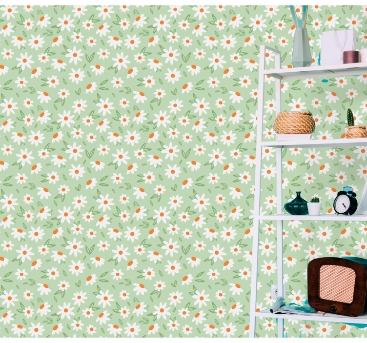 Floral Daisy Pattern flower wallpaper - TenStickers
