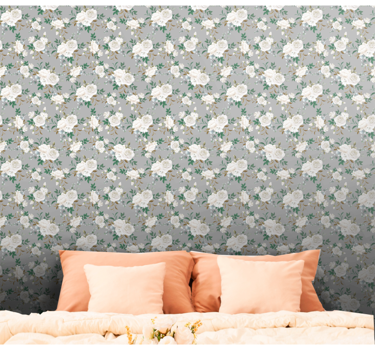 Floral Elegance Panel flower wallpaper - TenStickers