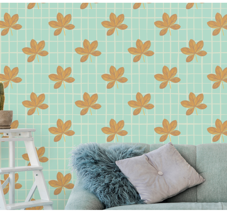 Floral Grid Pattern flower wallpaper - TenStickers