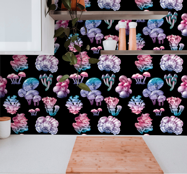 Floral Mushroom Fantasy art wallpaper - TenStickers