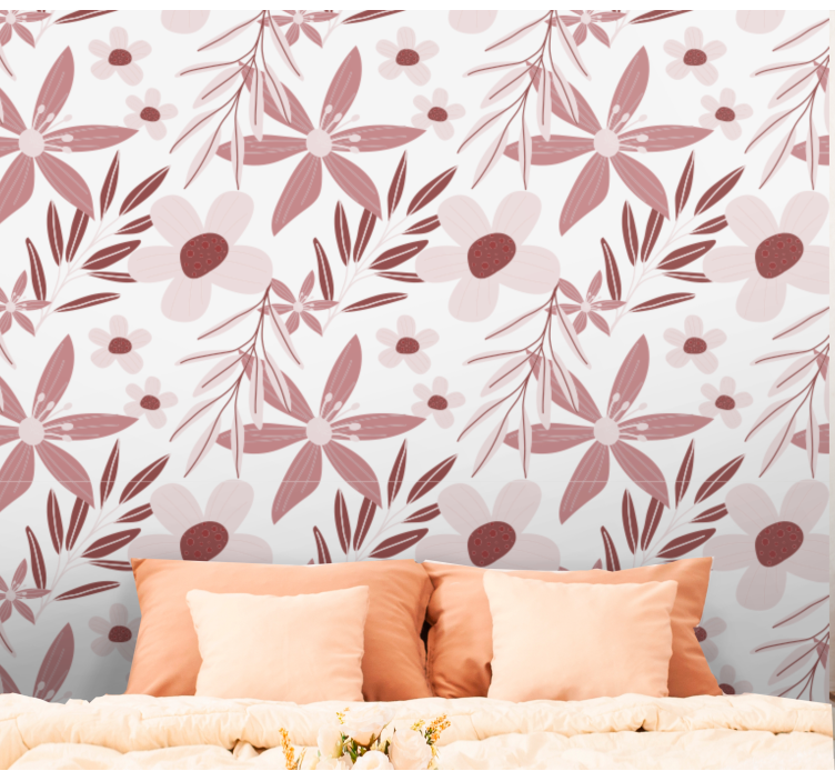 Floral Pattern Motif flower wallpaper - TenStickers