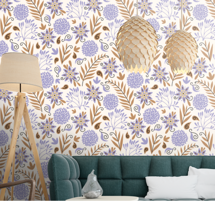 Floral Patterned Arrangement flower wallpaper - TenStickers