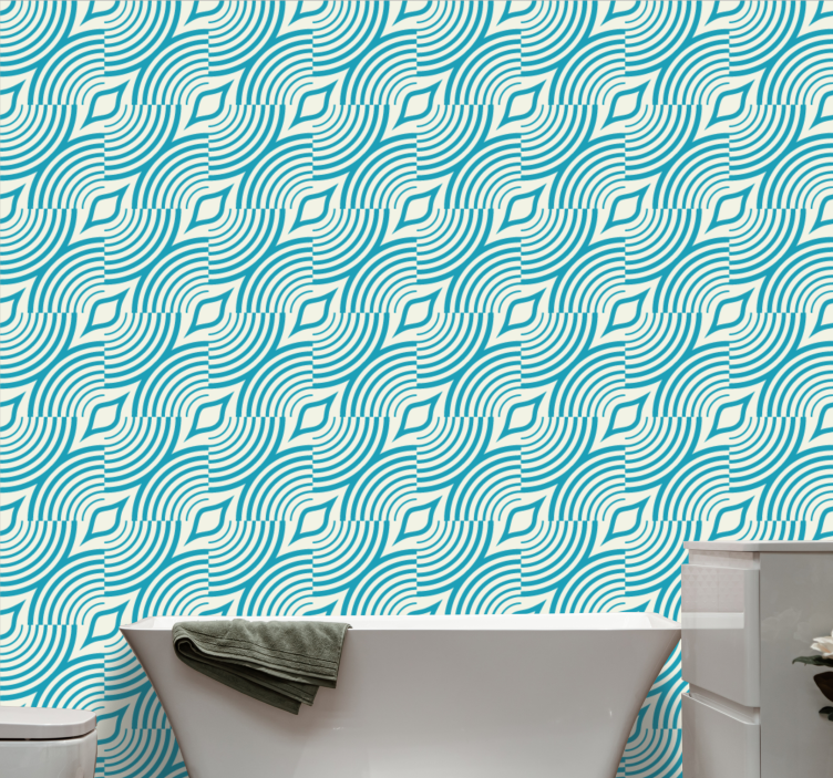 Flowing Wave Shapes wallpaper abstract - TenStickers