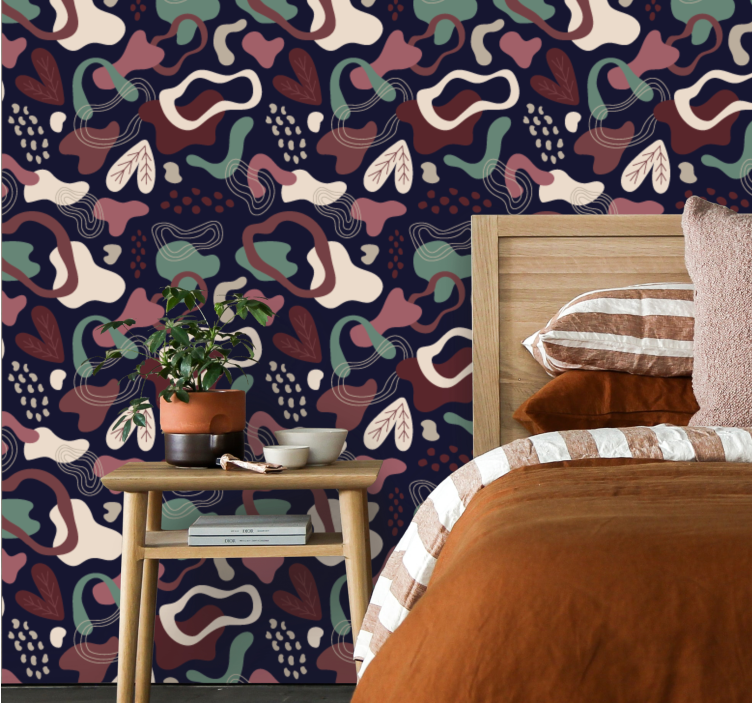 Fluid geometric pattern wallpaper abstract - TenStickers