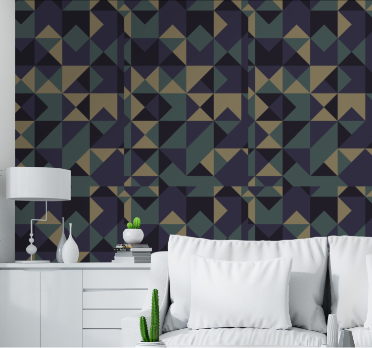 Geometric abstract arrangement triangle wallpaper - TenStickers