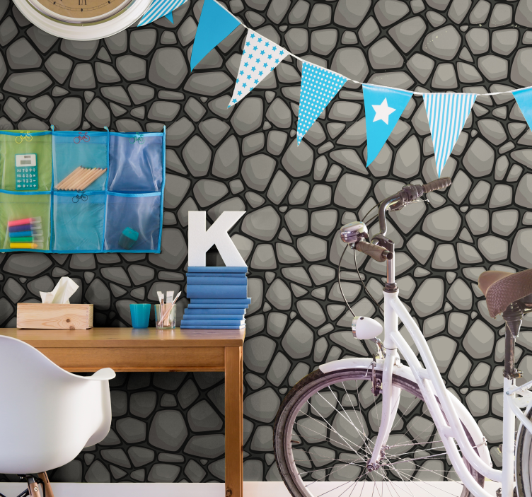 Geometric Backdrop stone effect wallpaper - TenStickers